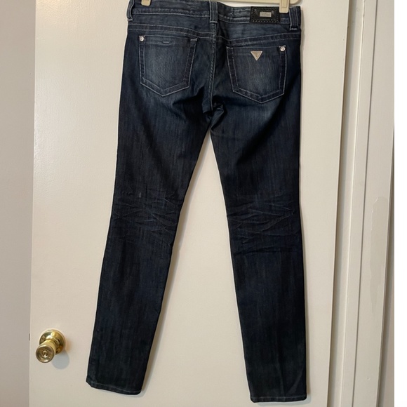 GUESS PREMIUM Dark Wash Skinny Leg Jeans - Size 30 - Picture 2 of 9